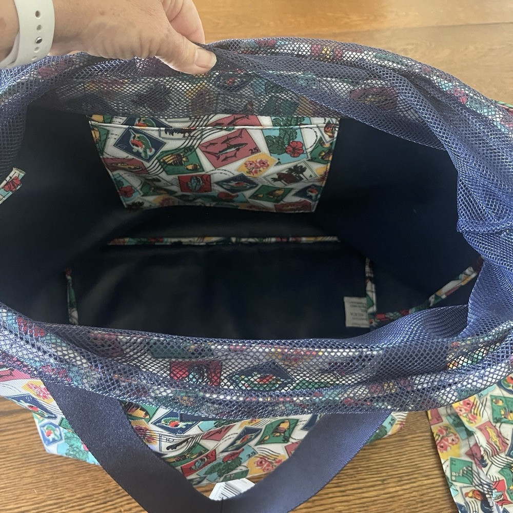 Vera Bradley Cuban Stamps Drawstring Family Tote and Mini Ditty Travel Set NWT - Picture 11 of 15